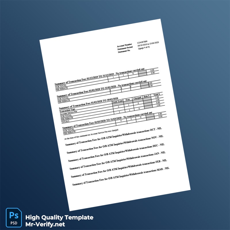 Australia St George Bank Statement Template in Word and PDF formats page 5 Australia St George Bank Statement Template in Word and PDF formats page 5