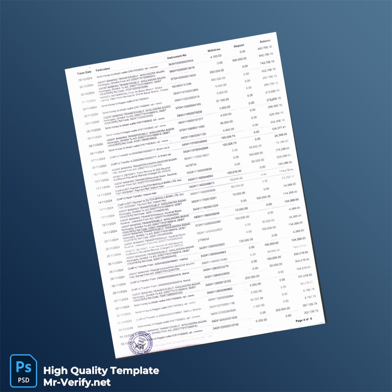 Bangladesh Islami Bank Statement Template in Word and PDF formats page 6 Bangladesh Islami Bank Statement Template in Word and PDF formats page 6
