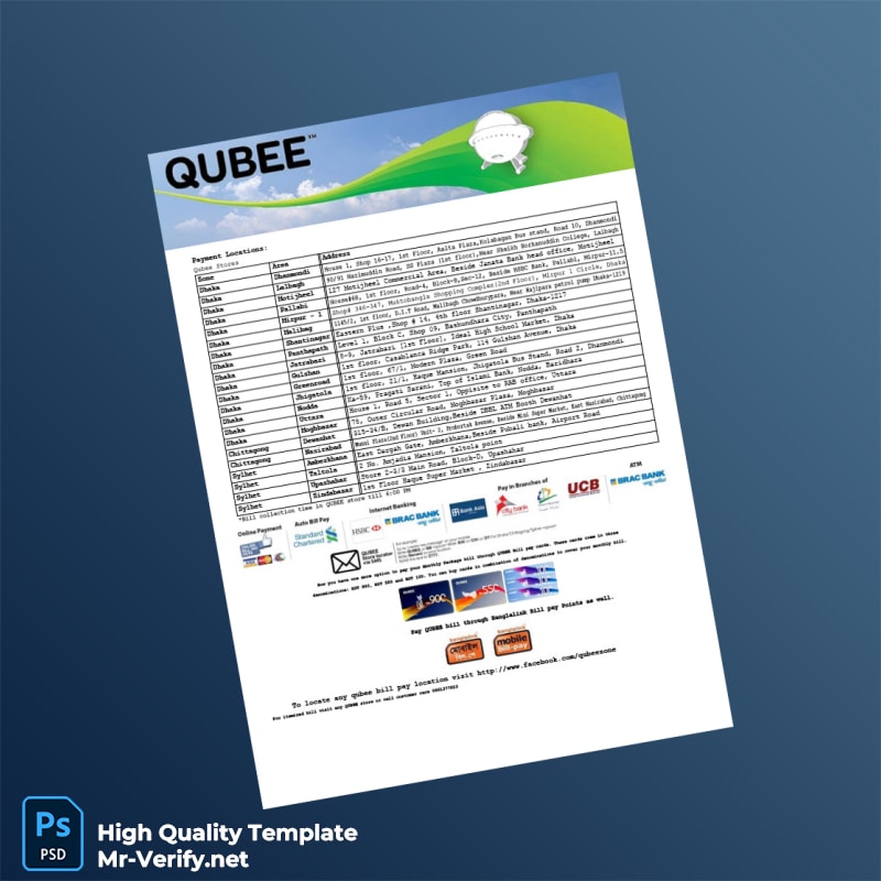 Bangladesh Qubee Editable Utility Bill Template in Word and PDF formats page 2 Bangladesh Qubee Editable Utility Bill Template in Word and PDF formats page 2