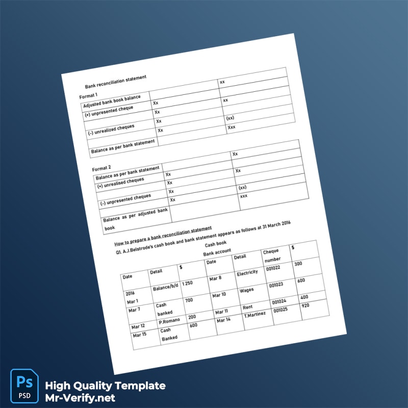 Bank Rec Template in Word and PDF formats page 3 Bank Rec Template in Word and PDF formats page 3
