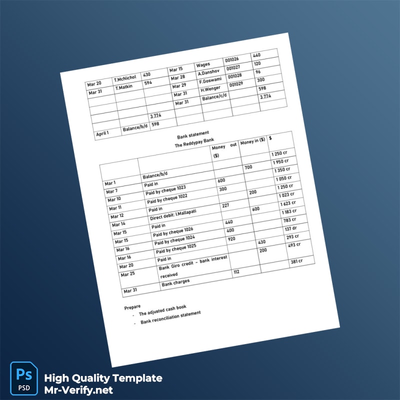 Bank Rec Template in Word and PDF formats page 4 Bank Rec Template in Word and PDF formats page 4