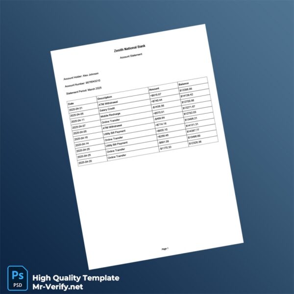 Bank Statement Editable Bank Statement Template in Word and PDF formats Bank Statement Editable Bank Statement Template in Word and PDF formats
