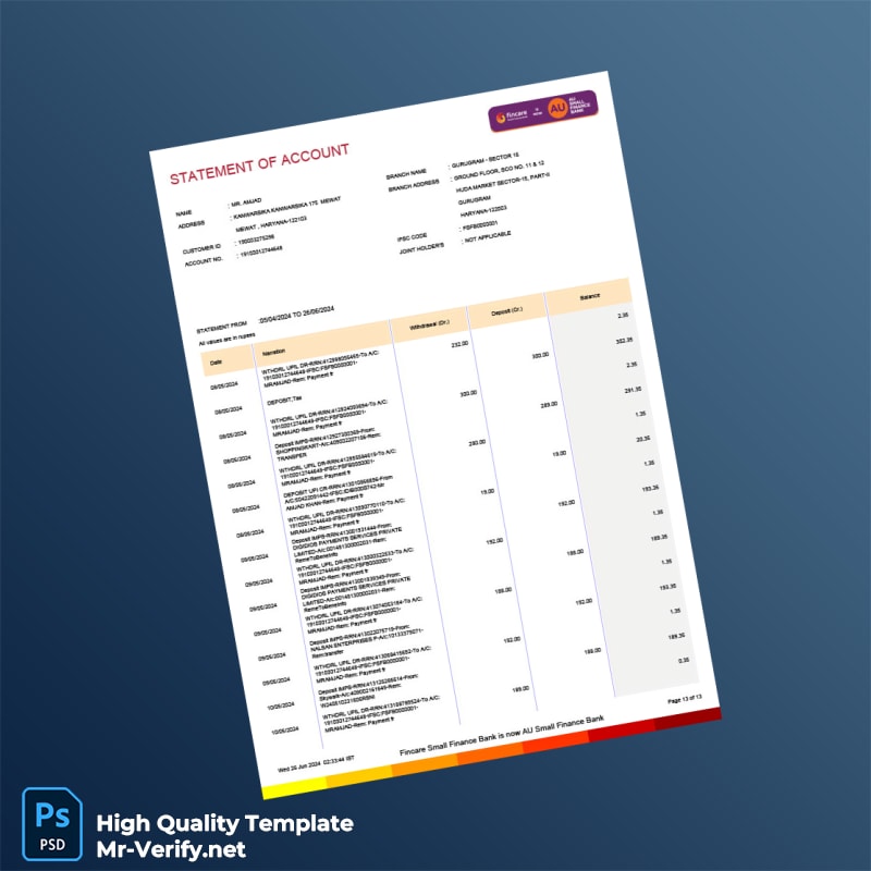 Bank Statement Template in Word and PDF formats page 5 Bank Statement Template in Word and PDF formats page 5