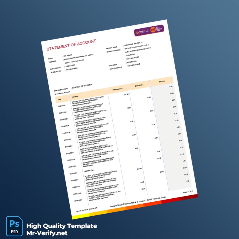 Bank Statement Template in Word and PDF formats page 6 Bank Statement Template in Word and PDF formats page 6