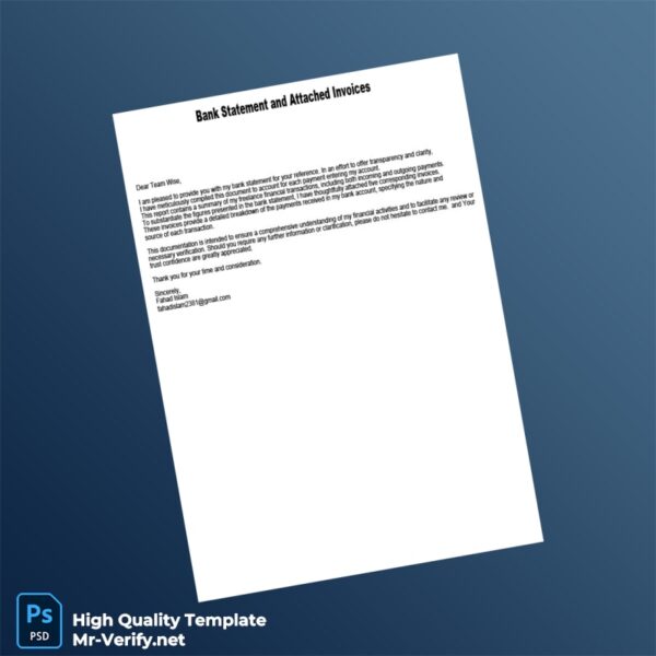 Bank Statement and Invoices Template in Word and PDF formats