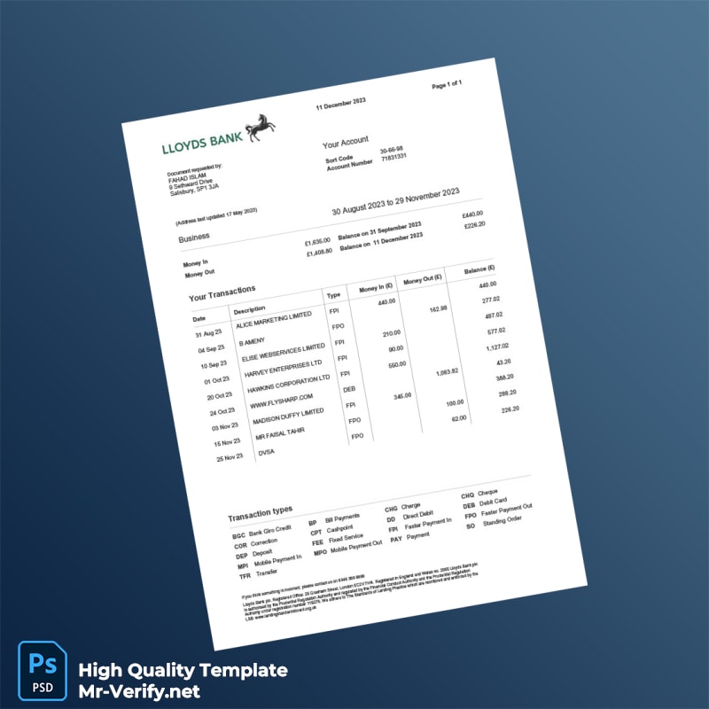 Bank Statement and Invoices Template in Word and PDF formats page 2 Bank Statement and Invoices Template in Word and PDF formats page 2