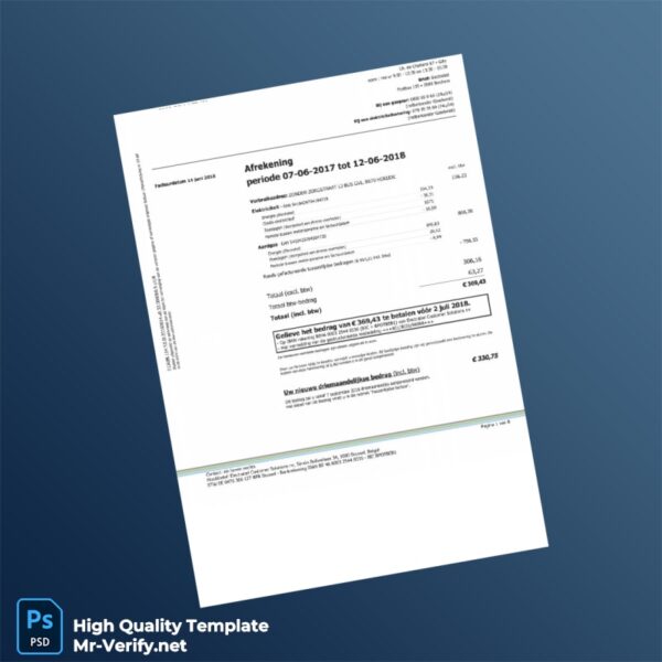 Belgium Electrabel Customer Solutions Editable Utility Bill Template in Word and PDF formats Belgium Electrabel Customer Solutions Editable Utility Bill Template in Word and PDF formats