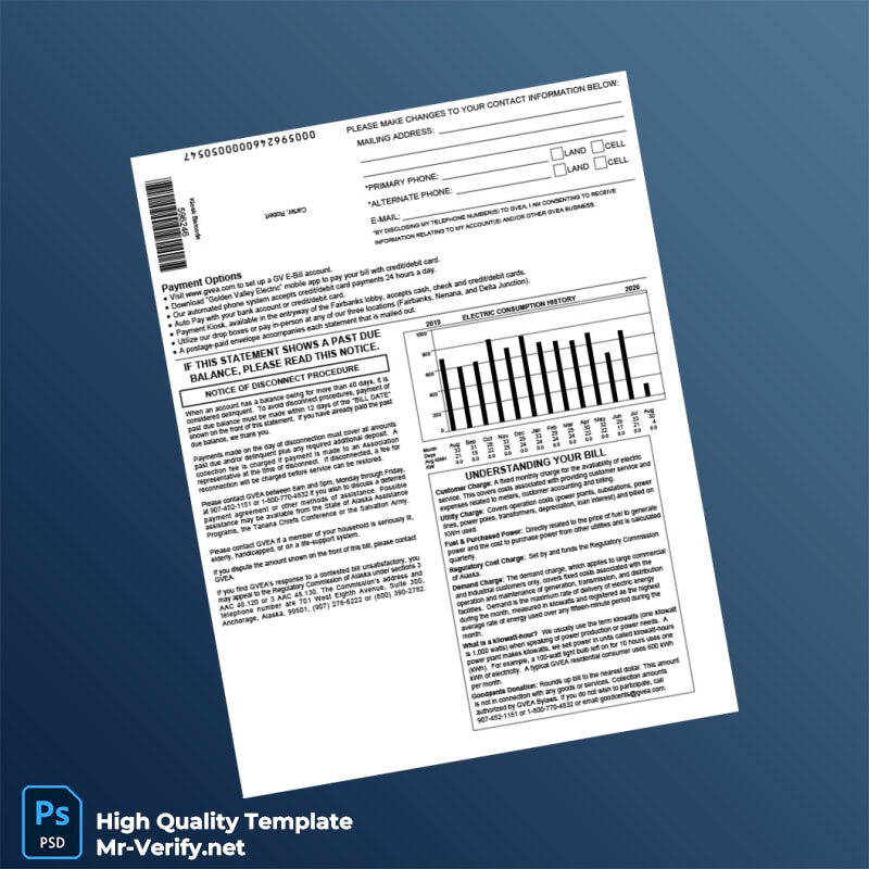 Belgium Golden Valley Electric Association Editable Electricity Bill Template in Word and PDF formats page 2 Belgium Golden Valley Electric Association Editable Electricity Bill Template in Word and PDF formats page 2