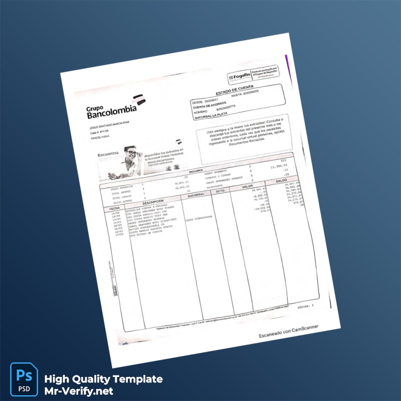 Colombia Editable Electricity Bill Template in Word and PDF formats page 2 Colombia Editable Electricity Bill Template in Word and PDF formats page 2