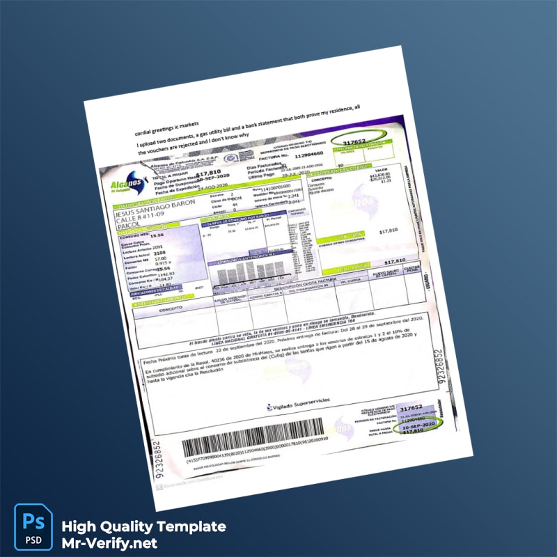 Colombia Editable Electricity Bill Template in Word and PDF formats Colombia Editable Electricity Bill Template in Word and PDF formats