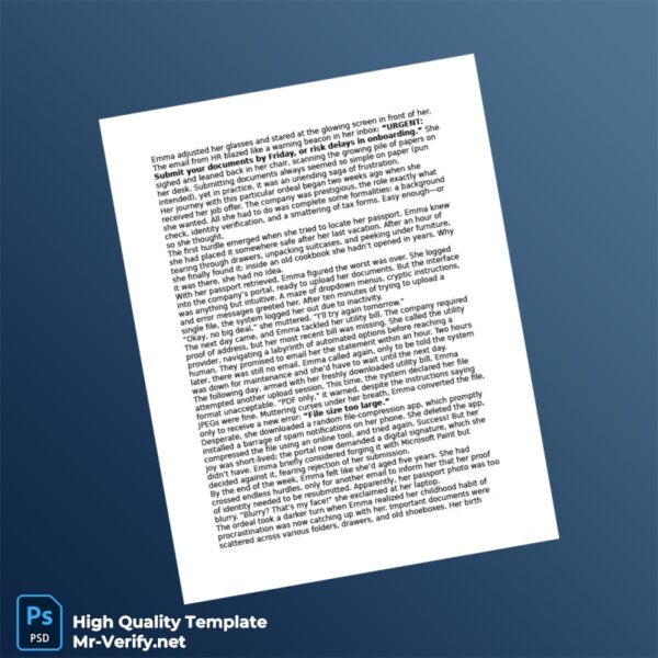 Editable Document Template in Word and PDF formats