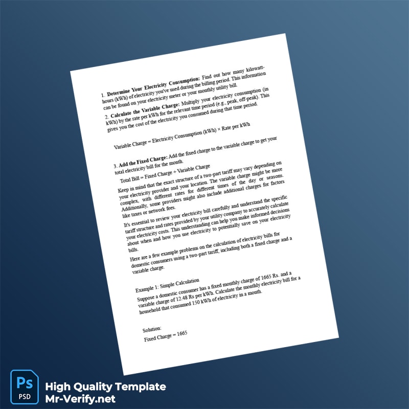 Editable Electricity Bill Template in Word and PDF formats page 5 Editable Electricity Bill Template in Word and PDF formats page 5