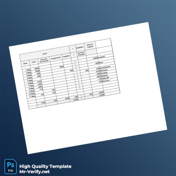 Editable Financial Ledger Template in Word and PDF formats