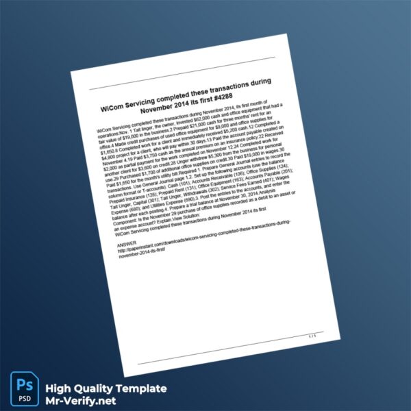 Editable Financial Transactions Document Template in Word and PDF formats