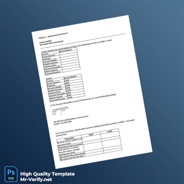 Editable Group Exercise - A - Solution Template in Word and PDF formats