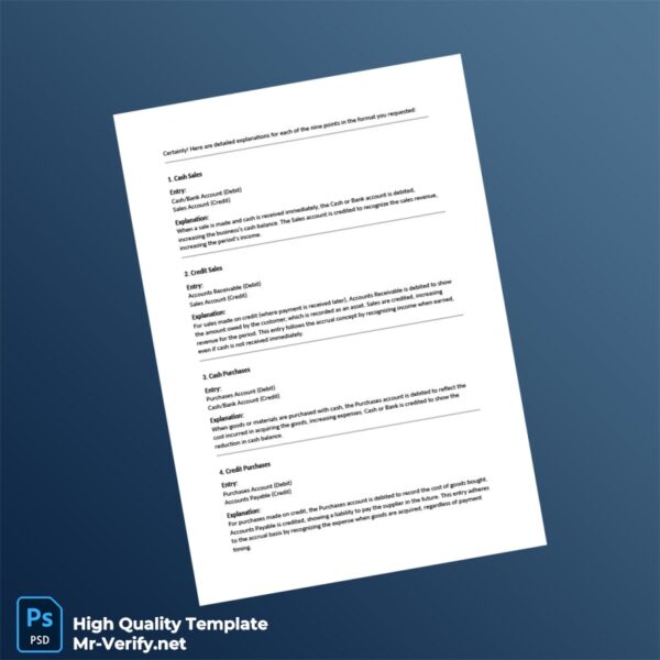 Editable Journal Entries Template in Word and PDF formats
