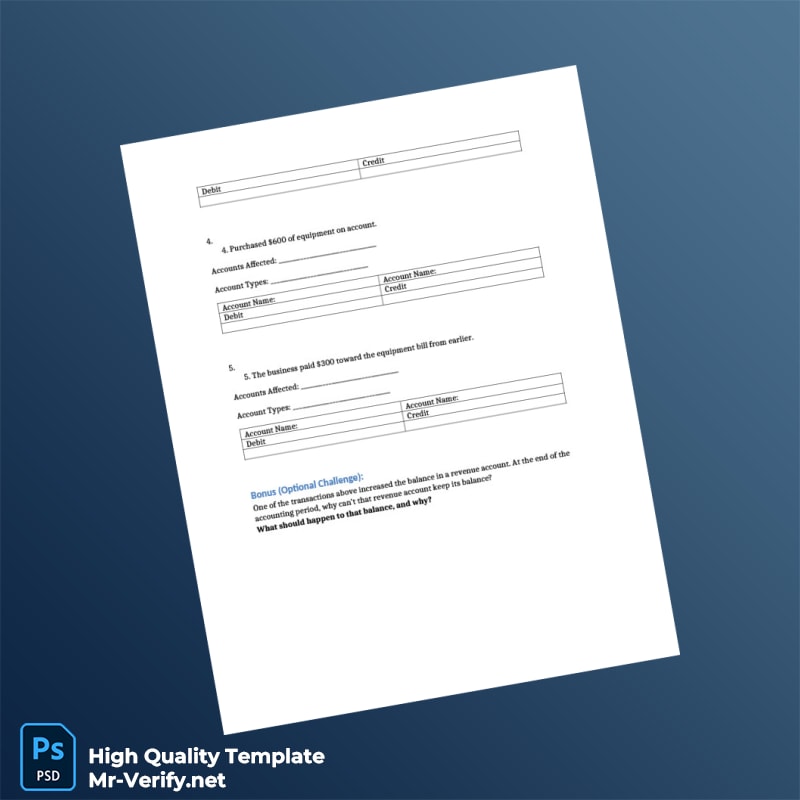 Editable T Account Refresher Do Now Template in Word and PDF formats page 2 Editable T Account Refresher Do Now Template in Word and PDF formats page 2
