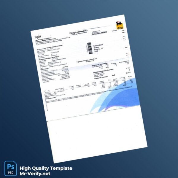 Hungary Editable Utility Bill Template in Word and PDF formats Hungary Editable Utility Bill Template in Word and PDF formats