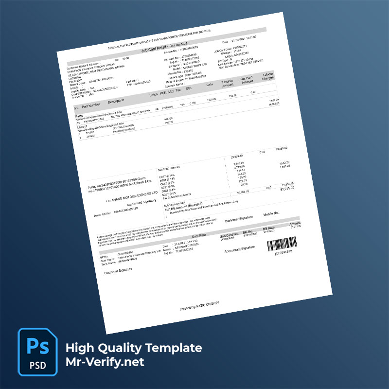 India-Anand-Motors-Agencies-Ltd-Editable-Body-Repair-Tax-Invoice-Template-in-Word-and-PDF-formats-page-2-mrverify India Anand Motors Agencies Ltd Editable Body Repair Tax Invoice Template in Word and PDF formats