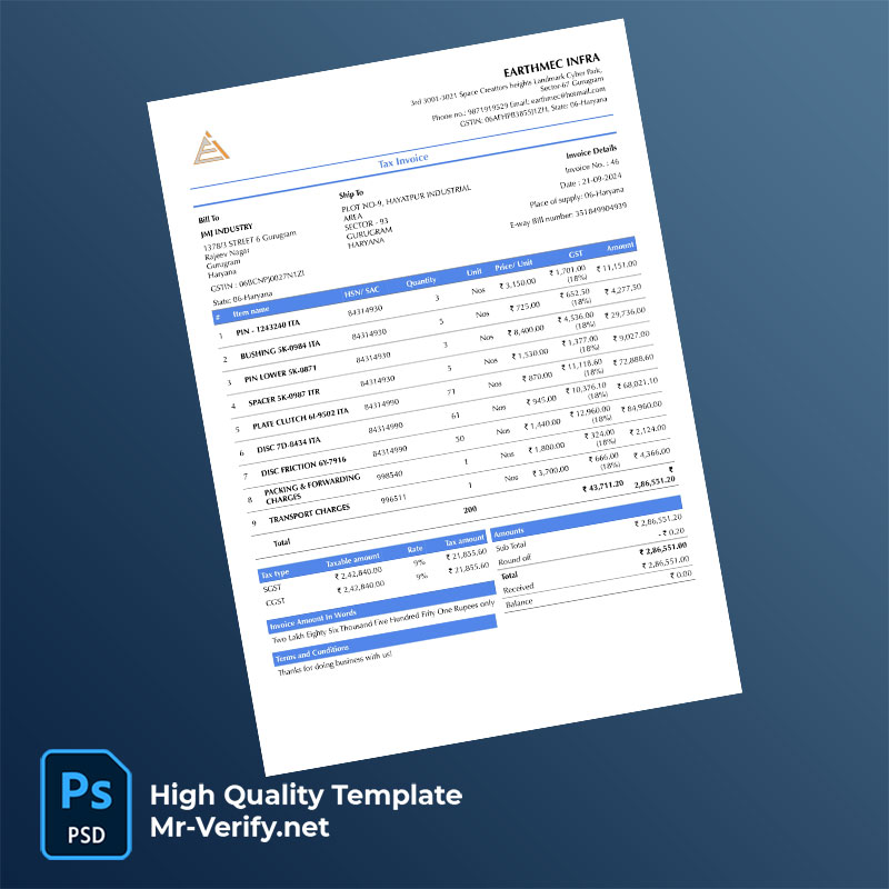 India-Earthmec-Infra-Editable-Tax-Invoice-Template-in-Word-and-PDF-formats-mrverify India Earthmec Infra Editable Tax Invoice Template in Word and PDF formats