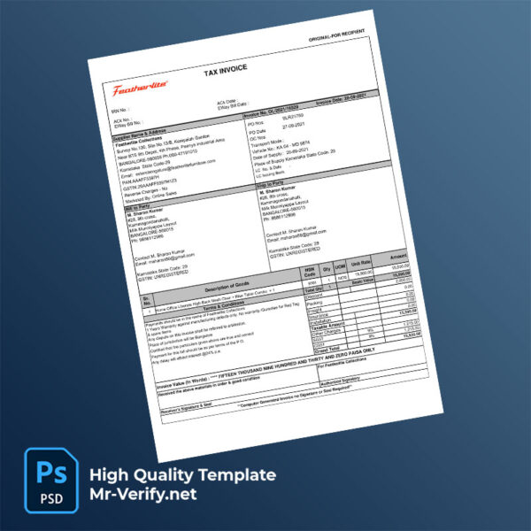 India-Featherlite-Collections-Editable-Tax-Invoice-Template-in-Word-and-PDF-formats-mrverify India Featherlite Collections Editable Tax Invoice Template in Word and PDF formats