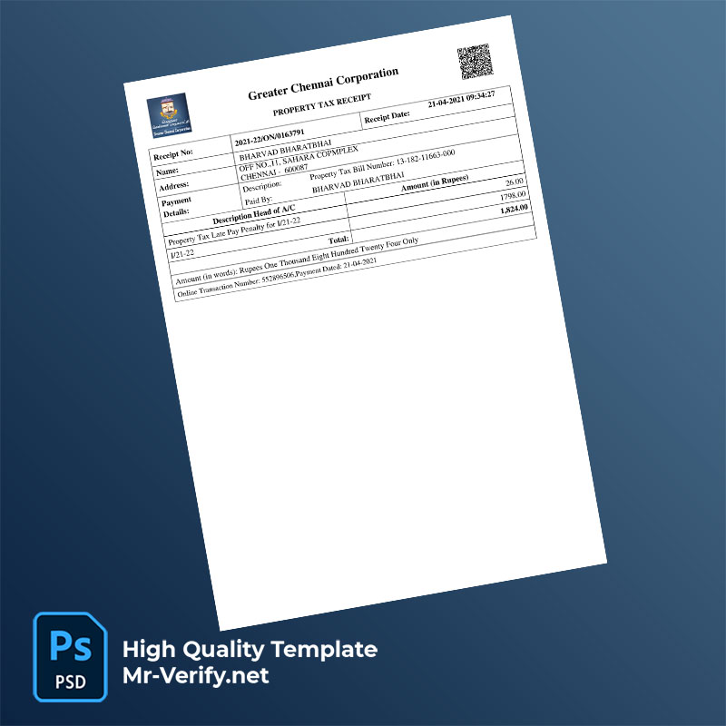 India-Greater-Chennai-Corporation-Editable-Property-Tax-Receipt-Template-in-Word-and-PDF-formats-mrverify India Greater Chennai Corporation Editable Property Tax Receipt Template in Word and PDF formats