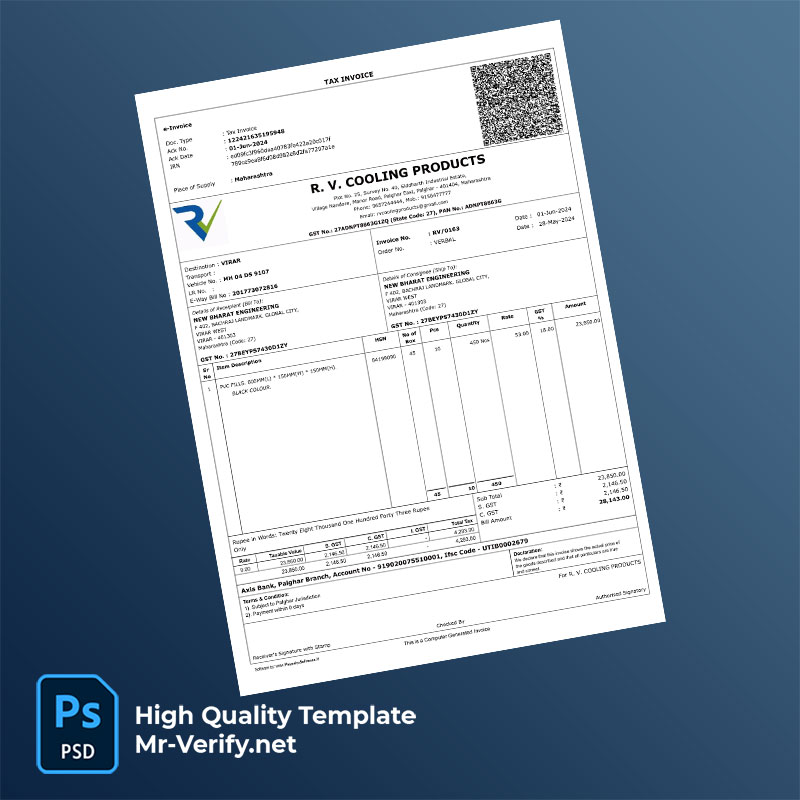 India-Maharashtra-R.-V.-Cooling-Products-Editable-Tax-Invoice-Template-in-Word-and-PDF-formats-mrverify India Maharashtra R. V. Cooling Products Editable Tax Invoice Template in Word and PDF formats