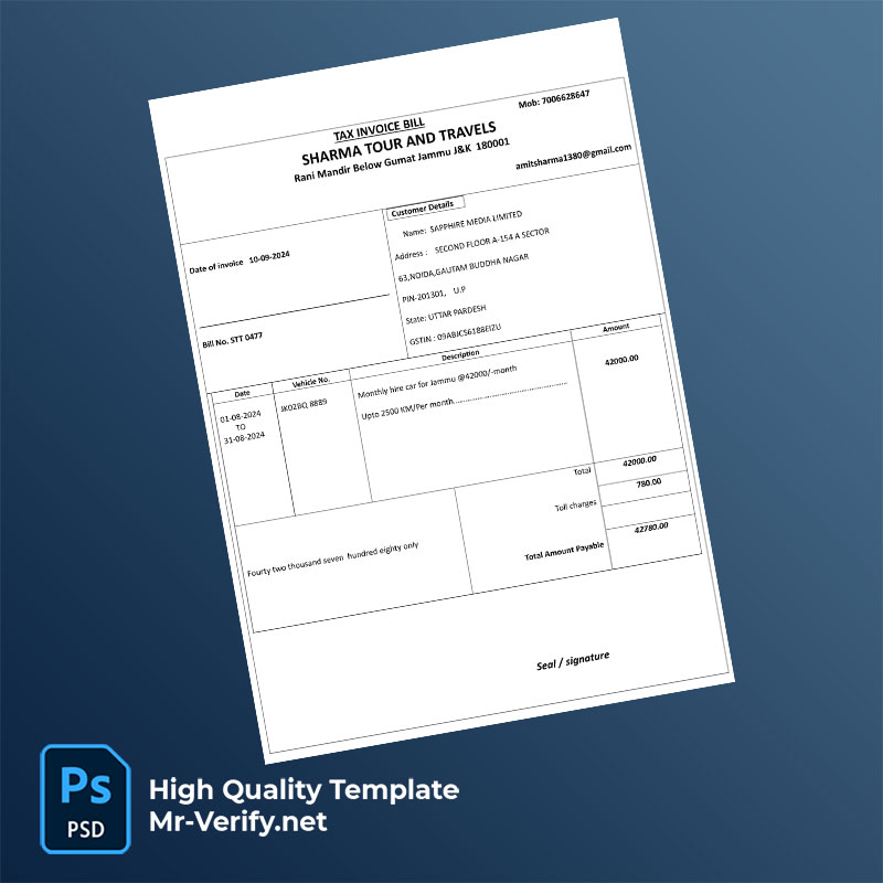India-Sharma-Tour-and-Travels-Editable-Mobile-Tax-Invoice-Template-in-Word-and-PDF-formats-mrverify India Sharma Tour and Travels Editable Mobile Tax Invoice Template in Word and PDF formats