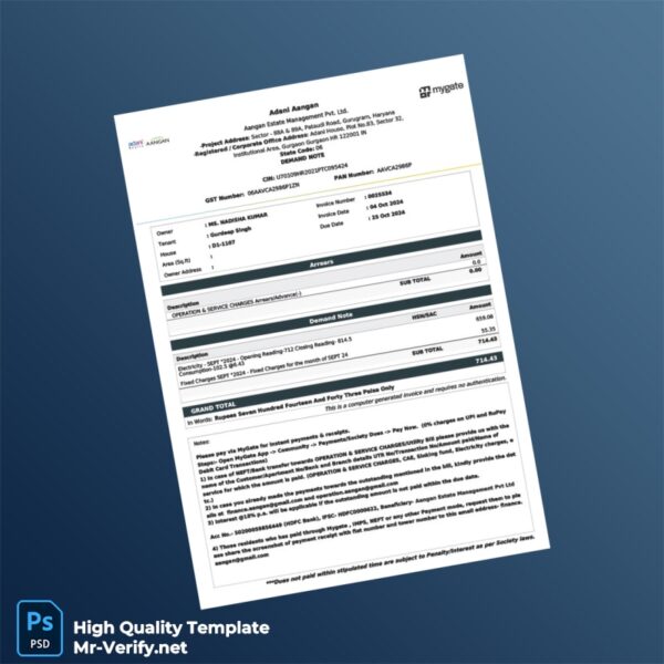 India Adani Aangan Editable Invoice Template in Word and PDF formats India Adani Aangan Editable Invoice Template in Word and PDF formats