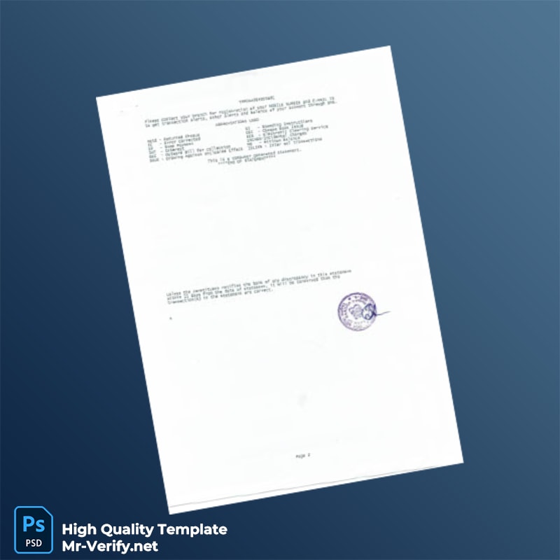 India Bank of Baroda Bank Statement Template in Word and PDF formats page 2 India Bank of Baroda Bank Statement Template in Word and PDF formats page 2