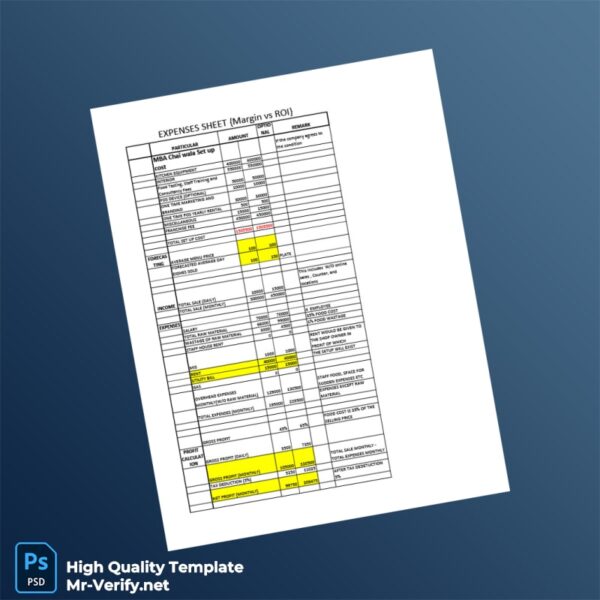 India Editable Expenses Sheet Template in Word and PDF formats