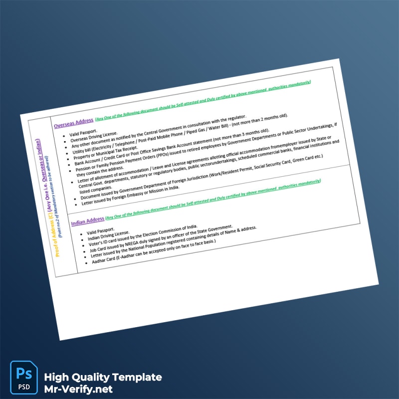 India Editable KYC Documents List for NRIs Template in Word and PDF formats page 2 India Editable KYC Documents List for NRIs Template in Word and PDF formats page 2