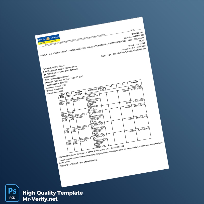 India SBCHQ-GEN-PUB-METRO_URBAN-INR Bank Statement Template in Word and PDF formats India SBCHQ-GEN-PUB-METRO_URBAN-INR Bank Statement Template in Word and PDF formats