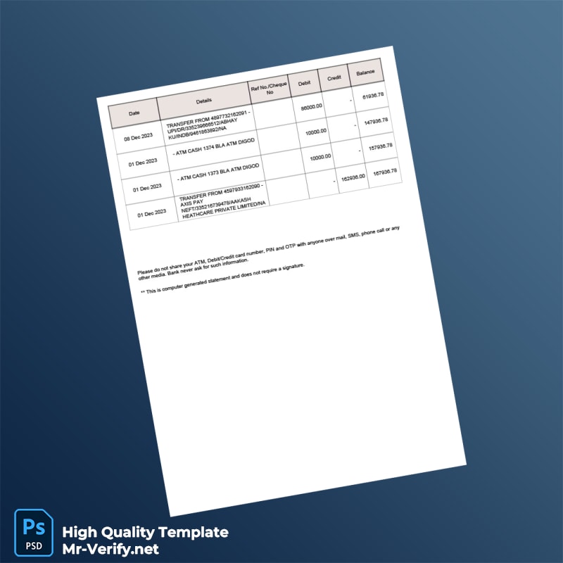 India SBI Account Statement Template in Word and PDF formats page 6 India SBI Account Statement Template in Word and PDF formats page 6