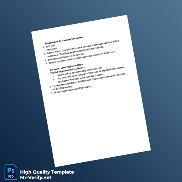 India Seidangfam Private Limited Editable Documents Template in Word and PDF formats India Seidangfam Private Limited Editable Documents Template in Word and PDF formats