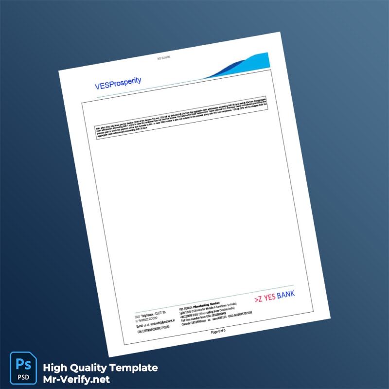 India Yes Bank Statement Template in Word and PDF formats page 6 India Yes Bank Statement Template in Word and PDF formats page 6