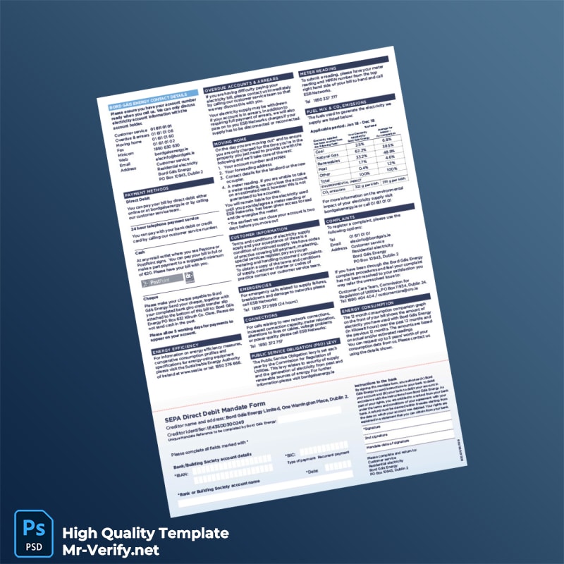 Ireland Bord Gáis Energy Editable Electricity Bill Template in Word and PDF formats page 3 Ireland Bord Gáis Energy Editable Electricity Bill Template in Word and PDF formats page 3