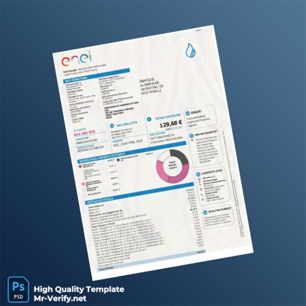Italy Gas Provider Editable Utility Bill Template in Word and PDF formats Italy Gas Provider Editable Utility Bill Template in Word and PDF formats