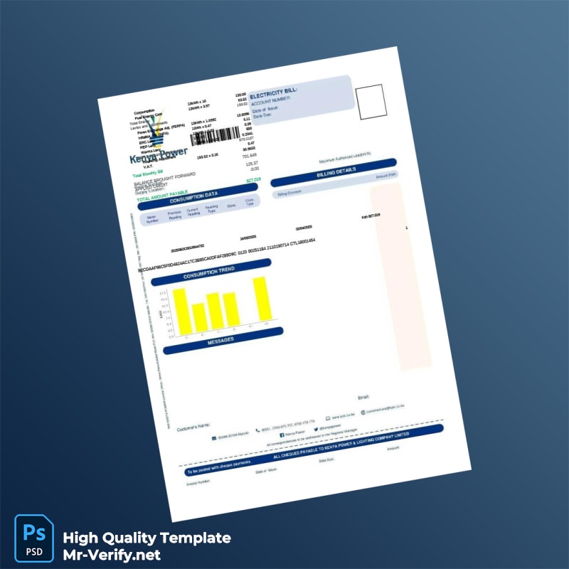 Kenya Editable Utility Bill Template in Word and PDF formats page 2 Kenya Editable Utility Bill Template in Word and PDF formats page 2