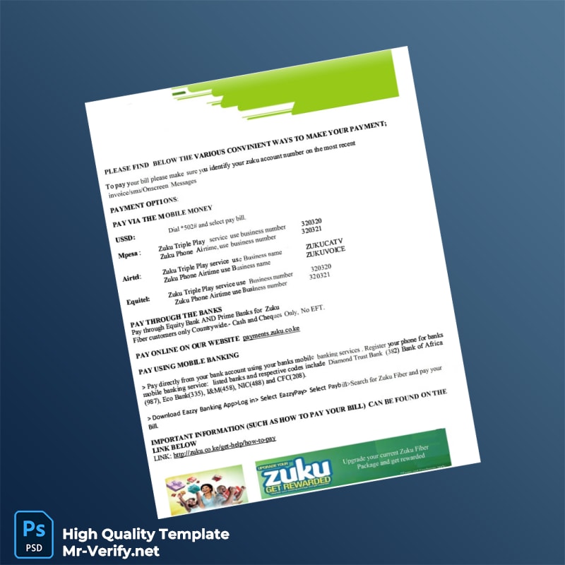 Kenya Wananchi Group K Ltd Editable Internet Bill Template in Word and PDF formats page 2 Kenya Wananchi Group K Ltd Editable Internet Bill Template in Word and PDF formats page 2