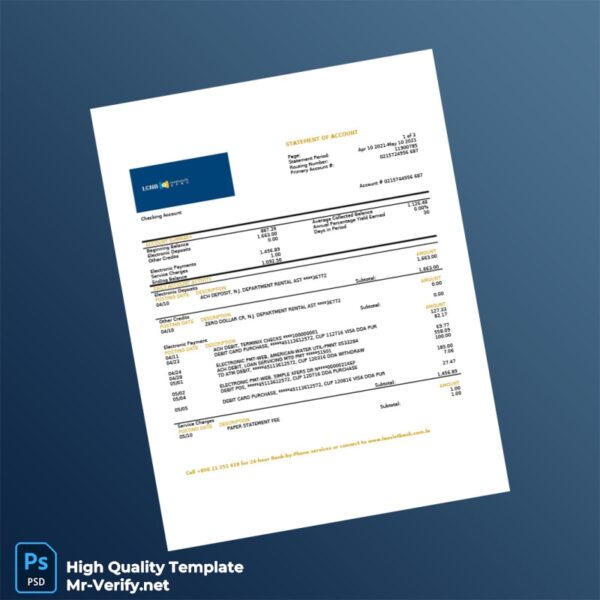 Laos LCNB Bank Statement Template in Word and PDF formats Laos LCNB Bank Statement Template in Word and PDF formats