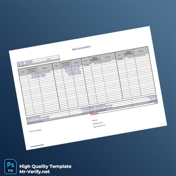 Myanmar KBZ Bank Reconciliation Report Template in Word and PDF formats