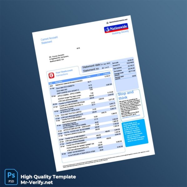 NBS Bank Statement Template in Word and PDF formats NBS Bank Statement Template in Word and PDF formats