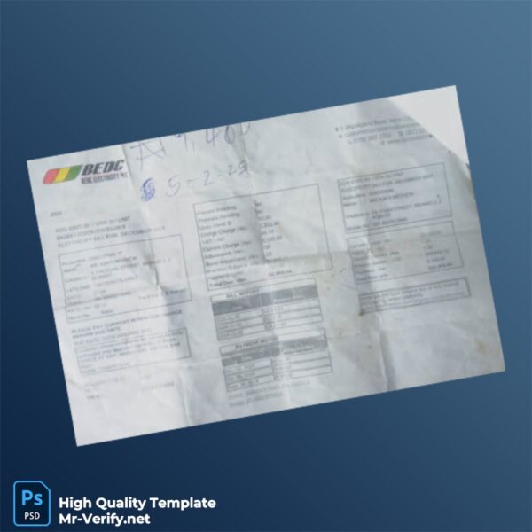 Nigeria Editable Electricity Bill Template in Word and PDF formats Nigeria Editable Electricity Bill Template in Word and PDF formats