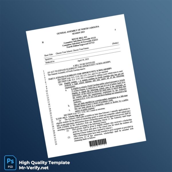 North Carolina General Assembly Editable House Bill Template in Word and PDF formats North Carolina General Assembly Editable House Bill Template in Word and PDF formats