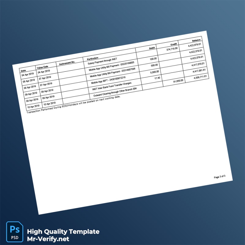 Pakistan Askari Bank Editable Account Statement Template in Word and PDF formats page 3 Pakistan Askari Bank Editable Account Statement Template in Word and PDF formats page 3