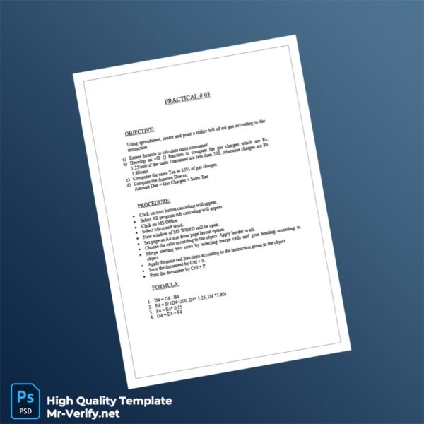 Pakistan Editable Utility Bill Template in Word and PDF formats