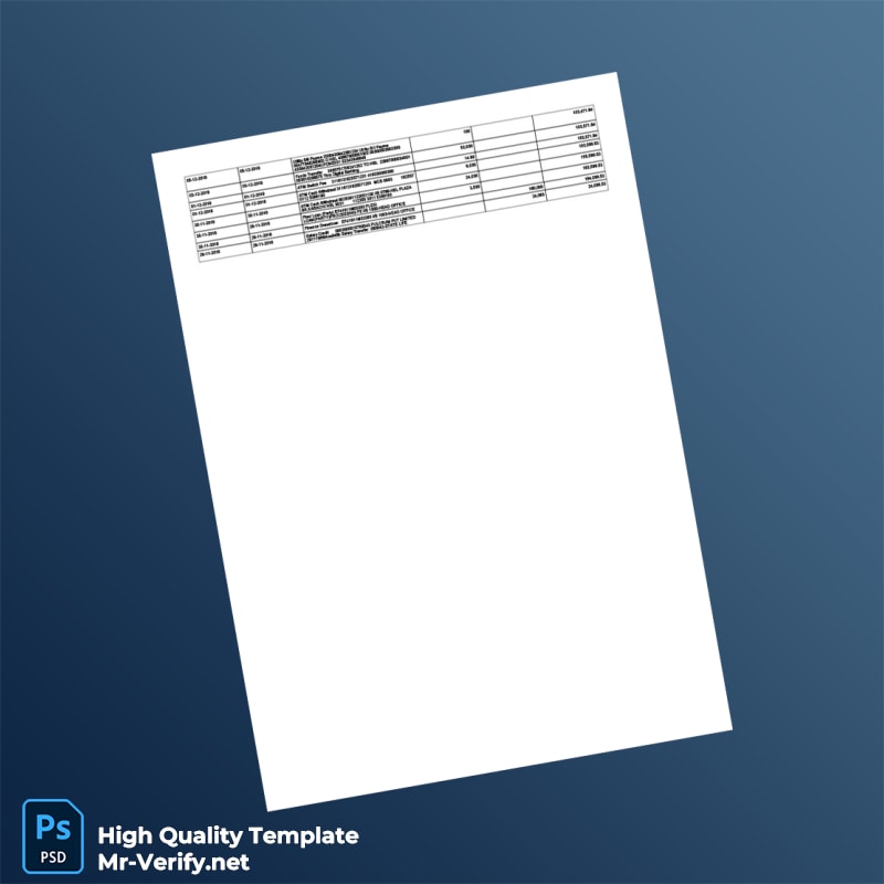 Pakistan HBL Editable Bank Statement Template in Word and PDF formats page 2 Pakistan HBL Editable Bank Statement Template in Word and PDF formats page 2