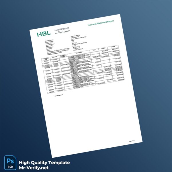 Pakistan Tapal Tea Private Limited Editable EStatement Template in Word and PDF formats Pakistan Tapal Tea Private Limited Editable EStatement Template in Word and PDF formats