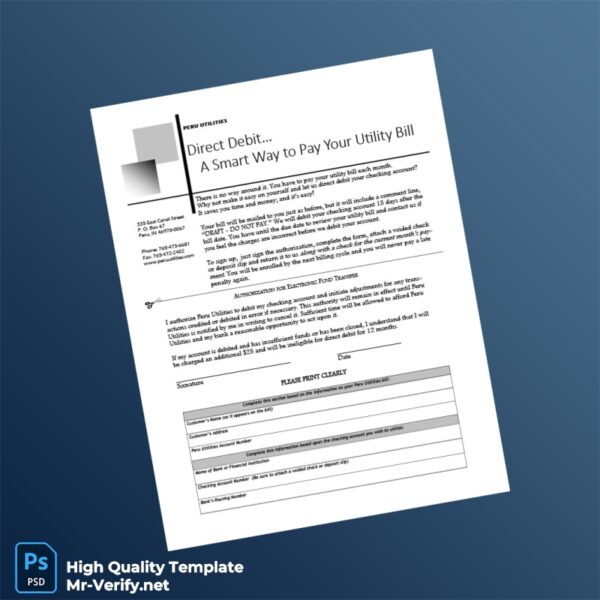 Peru Peru Utilities Editable Direct Debit Authorization Template in Word and PDF formats Peru Peru Utilities Editable Direct Debit Authorization Template in Word and PDF formats